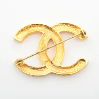 ◇シャネル◇GP×ラインストーン/ココマーク/174/ブローチ/ブランド シャネル ココマーク 174 ブローチ GP×ラインストーン ゴールド