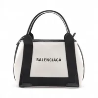 バレンシアガ ネイビーカバスM レザー トートバッグ ブラック 339936