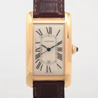 カルティエ マストタンク W1017354 925×革 AT アイボリー文字盤