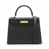 エルメス バーキン25 セリエ ボックスカーフ ブラック ゴールド金具 W