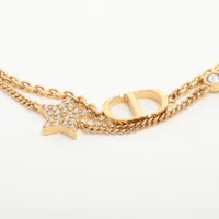 ディオール Petit CD プチCD ブレスレット GP×ラインストーン ゴールド