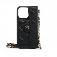 シャネル マトラッセ キャビアスキン 手帳カバー ブラック シルバー