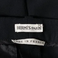 HERMES シルク ブラックパンツ 38 エルメス マルジェラ期 シルク パンツ 38 レディース ブラック 裾跡