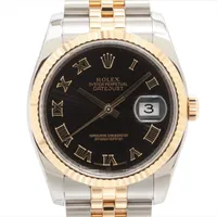 ロレックス デイトジャスト36 116233 SS×YG SS×YG AT ブラックサンビーム文字盤 ジュビリーブレスレット