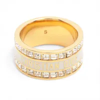 ディオール Petit CD プチCD リング S GP×ラインストーン ゴールド