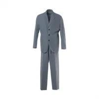 エルメス 21SS リネン×コットン セットアップ ジャケット52/パンツ48 メンズ ブルー  11-5432 G19983K/15502000 裾補修跡あり