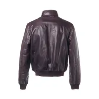 HERMES ラムスキン ブラックジャケット 48 エルメス ラムスキン レザージャケット 48 メンズ パープル pa870