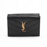 サンローラン Vステッチ 580656 レザー キーケース ブラック A3065906