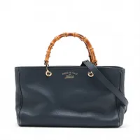 グッチ バンブー オッティリア レザー×パイソン 2WAYハンドバッグ