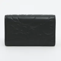 シャネル カメリア レザー キーケース ブラック ゴールド金具 16番台