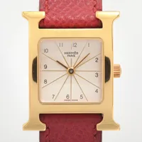 エルメス Hウォッチ HH1.210 SS×革 QZ シルバー文字盤 A1918768｜中古