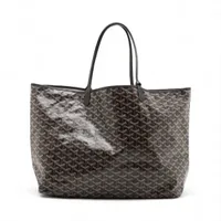 ゴヤール サンルイGM PVCxレザー トートバッグ ブラック A4109867