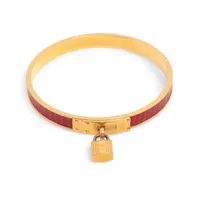 エルメス ケリー バングル GP×リザード レッド×ゴールド A4111572