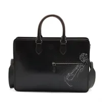 ブルガリ ウィークエンド PVC×レザー 2WAYビジネスバッグ ブラック