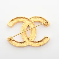 CHANEL シャネル ココマーク ゴールド ブローチ 174 シャネル ココマーク 174 ブローチ GP×ラインストーン ゴールド