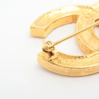 シャネル ココマーク 174 ブローチ GP×ラインストーン ゴールド