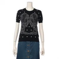 エルメス シェーヌダンクル 25年 カシミヤ 半袖ニット 34 レディース