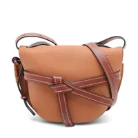 ロエベ ゲートバッグ スモール レザー ショルダーバッグ ブラウン