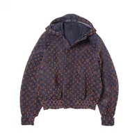 ヴィトン 23SS ポリエステル ジャケット 48 メンズ ネイビー×オレンジ