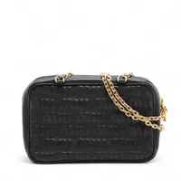 ミュウミュウ マテラッセ レザー チェーンショルダーバッグ ピンク