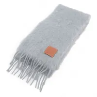 ロエベ アナグラム マフラー モヘア×ウール×ナイロン グレー A4116216