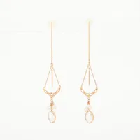 4℃ アクアマリン キュービックジルコニア ピアス K10(WG) 0.6g