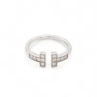 ◇ティファニー◇ 新品仕上済 Tワイヤー ダイヤ リング Au750 WG 9号 ◇ティファニー◇ 新品仕上済 Tワイヤー ダイヤ リング Au750 WG 9号