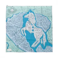 エルメス カレ90 PLAZA DE TOROS 闘牛場 スカーフ シルク ブルー