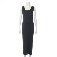 プリーツプリーズ ポリエステル ノースリーブワンピース 3 ブラック