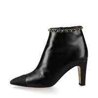 シャネル ココマーク レザー×パテント ショートブーツ 36 レディース