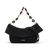 Loewe Ola Raffia 2 Way Shoulder Bag Black | eBay