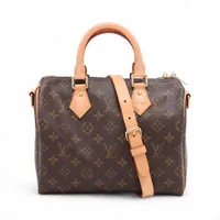 ヴィトン モノグラム スピーディバンドリエール25 M41113 ブラウン イニシャル入り RFID反応あり