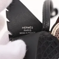 エルメス バーディ B:2023年 チャーム アリゲーター×リザード ブルー