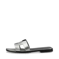 エルメス スエード ミュール 37 レディース ブラック ゴー ヴォー