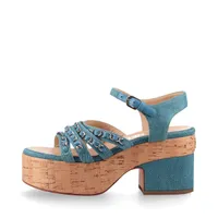 シャネル ココマーク 23P デニム サンダル 36 レディース ブルー