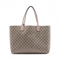 グッチ GGキャンバス 100周年記念モデル キャンバス×レザー トート