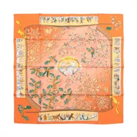 エルメス カレ90 Neige d' Antan 去年の雪 スカーフ シルク オレンジ