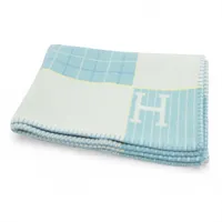 エルメス アヴァロン ブランケット ウール×カシミヤ ライトブルー