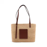 ロエベ バスケットラージ ラフィア×レザー カゴバッグ ブラウン ケン