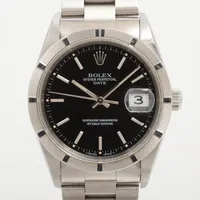 ロレックス オイスターパーペチュアルデイト 15210 SS SS AT 黒文字盤