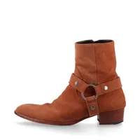 サンローランパリ レザー ショートブーツ 37 レディース ブラック