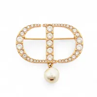 ディオール Petit CD プチCD ブローチ GP×ラインストーン×フェイク