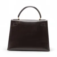エルメス ケリー28 セリエ ボックスカーフ ブラウン ゴールド金具 ○W