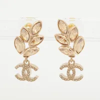 シャネル ココマーク B22K ピアス(両耳用) GP×ラインストーン ゴールド