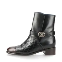 サンローランパリ レザー ショートブーツ 37 レディース ブラック