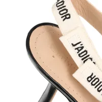 Christian Dior J'ADIOR Leather x fabric Open-toe Pumps 38D Ladies