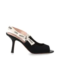 Christian Dior J'ADIOR Leather x fabric Open-toe Pumps 38D Ladies