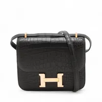 エルメス コンスタンス3 23 アリゲーター ブラック ゴールド金具 Y