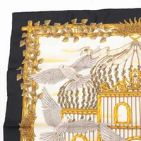 エルメス カレ90 envol 飛翔 スカーフ シルク ブラック A4127116｜中古