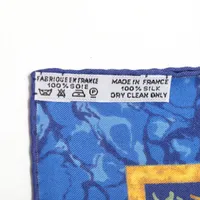 エルメス カレ90 CARPE DIEM 今日一日を楽しむ スカーフ シルク ブルー